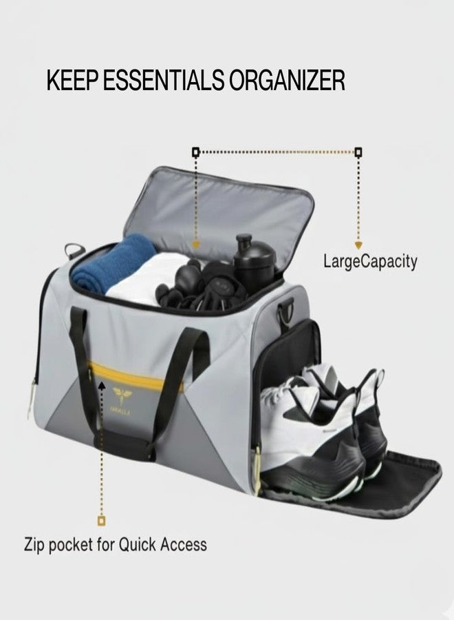 Impulse Urbanfit Silver 33L Gym & Travel Duffle Bag | Waterproof Sports Bag with Shoe Compartment, 5 Separate Pockets, Detachable Shoulder Strap & Durable Zippers - Image 5