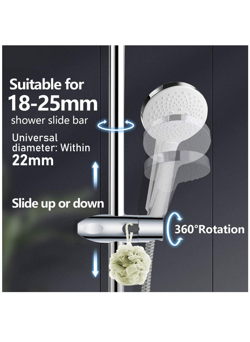 Excefore Shower Head Holder, 18-25 MM Shower Holder Bracket, Adjustable Universal Shower Holder Clip, For Bathroom Shower Slider Pole, Chrome Plated - Image 5