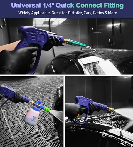 YeewayVeh High Pressure Washer Gun with 3/8" Quick Connect and M22 14mm / 15mm Fitting, Pressure Washer Wands with 5 Nozzles Tips, Power Washer Gun for Car Wash (5000PSI, 8 GPM) - Image 4
