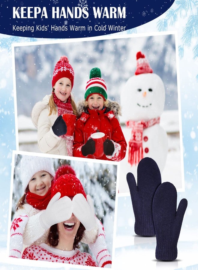Tarpop 24 Pairs Kid's Gloves Winter Warm Toddler Knitted Mittens Bulk Stretch Gloves Warm Hand Knit Mittens for Boys Girls(Plain Colors) - Image 4