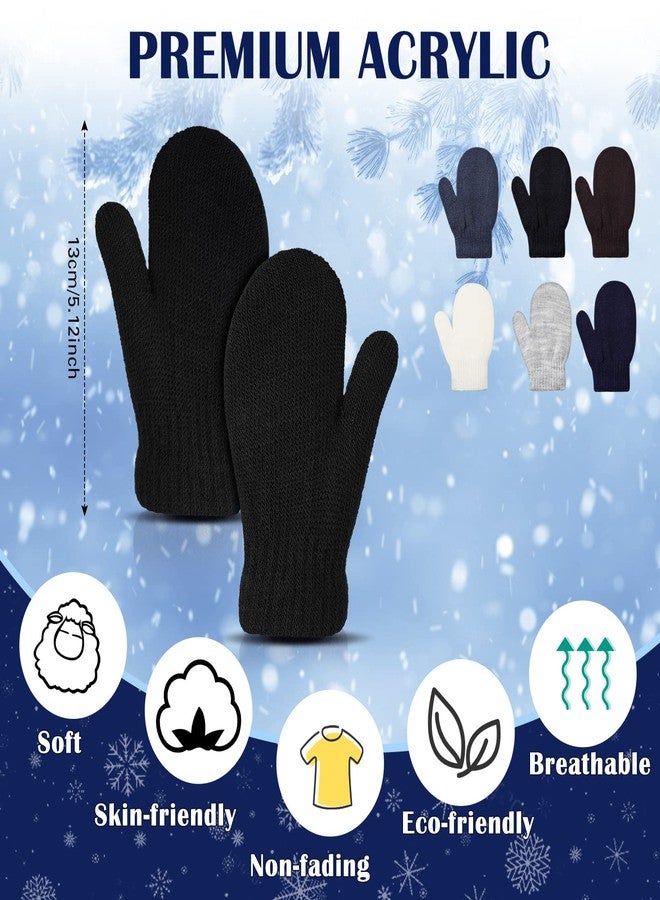 Tarpop 24 Pairs Kid's Gloves Winter Warm Toddler Knitted Mittens Bulk Stretch Gloves Warm Hand Knit Mittens for Boys Girls(Plain Colors) - Image 3
