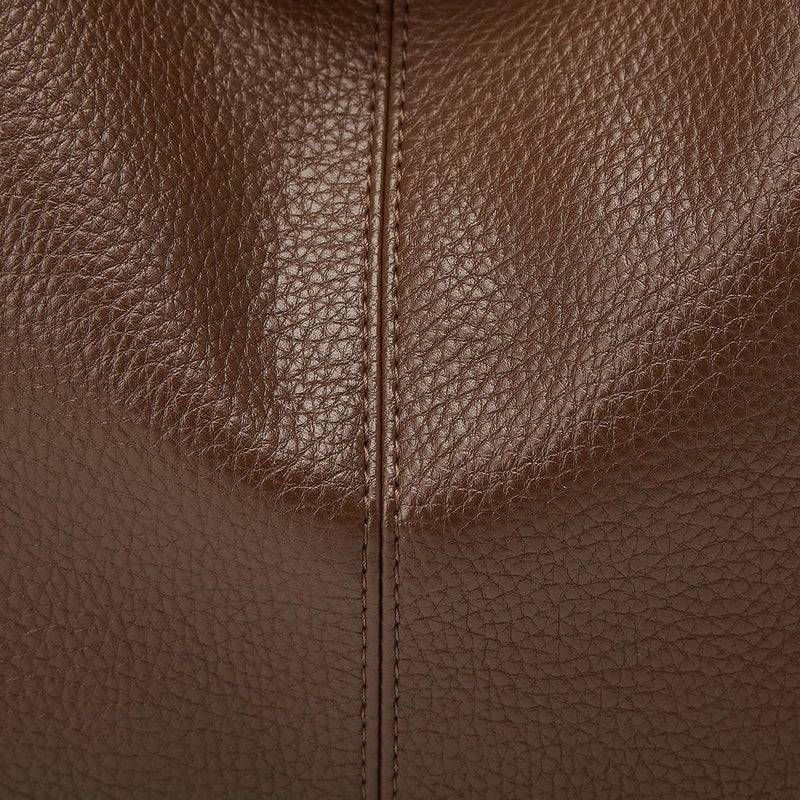 Bagkeak Retro Shoulder Bag Slouchy Tote Bag for Women Soft Leather Handbags Work Purse Ladies Top Handle Bag Large Capacity 2Pcs - Image 5