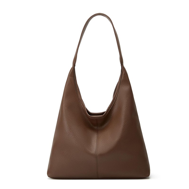 Bagkeak Retro Shoulder Bag Slouchy Tote Bag for Women Soft Leather Handbags Work Purse Ladies Top Handle Bag Large Capacity 2Pcs - Image 4