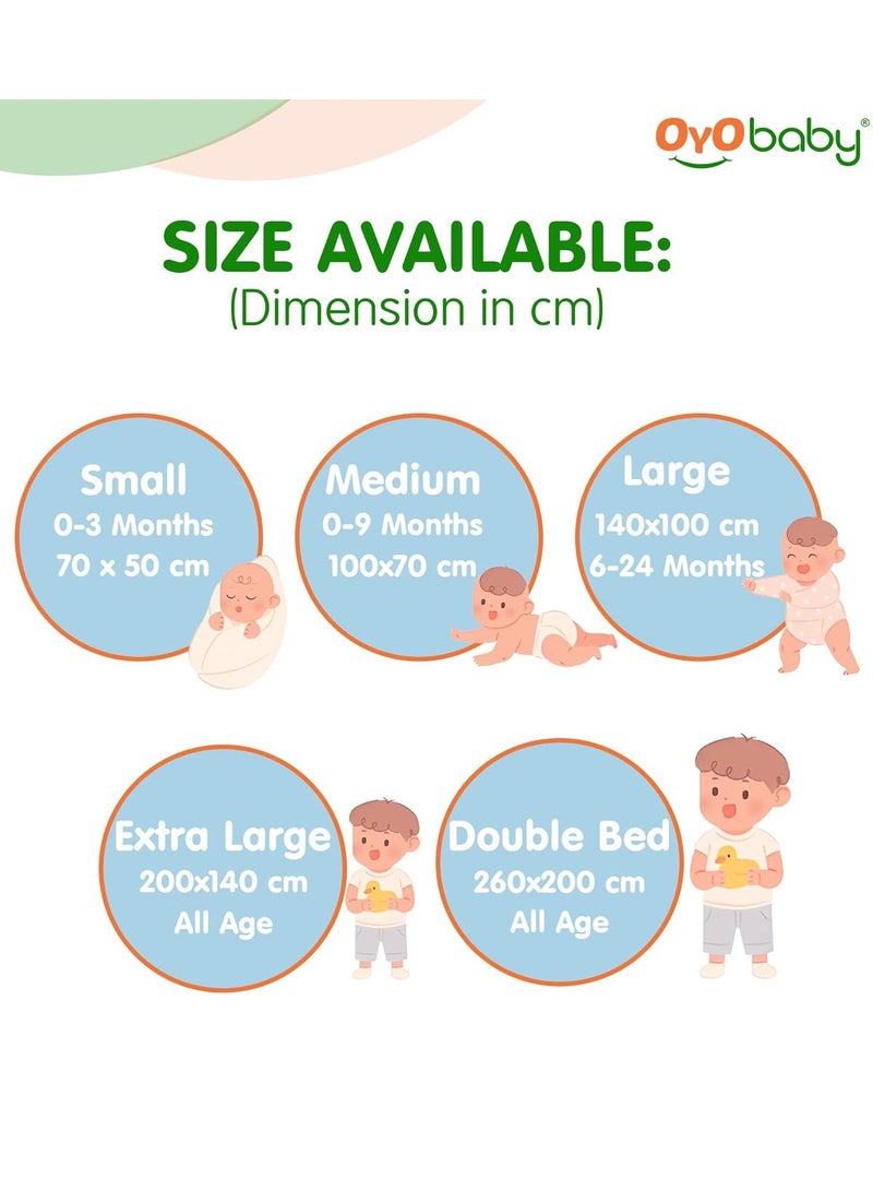 OYO BABY Waterproof Quick Dry Sheet for Baby| Bed Pad | Baby Bed Protector Sheet for Toddler Children (X-Large (200cm x 140cm), Blue) - Image 4