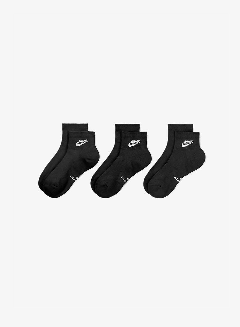 Nike 3-Pack Everyday Elevated Ankle Futura Socks - Image 2