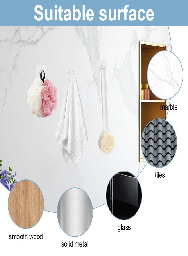 OUMASK 30 Pcs Self Adhesive Wall Hooks No Drill Hooks for Hanging, No-Trace Sticker Frame Hangers Without Nails for Mount Wall Shelf, Bathroom, Heavy Duty Adhesive Wall Hooks for Kitchen (30, m) - Image 4