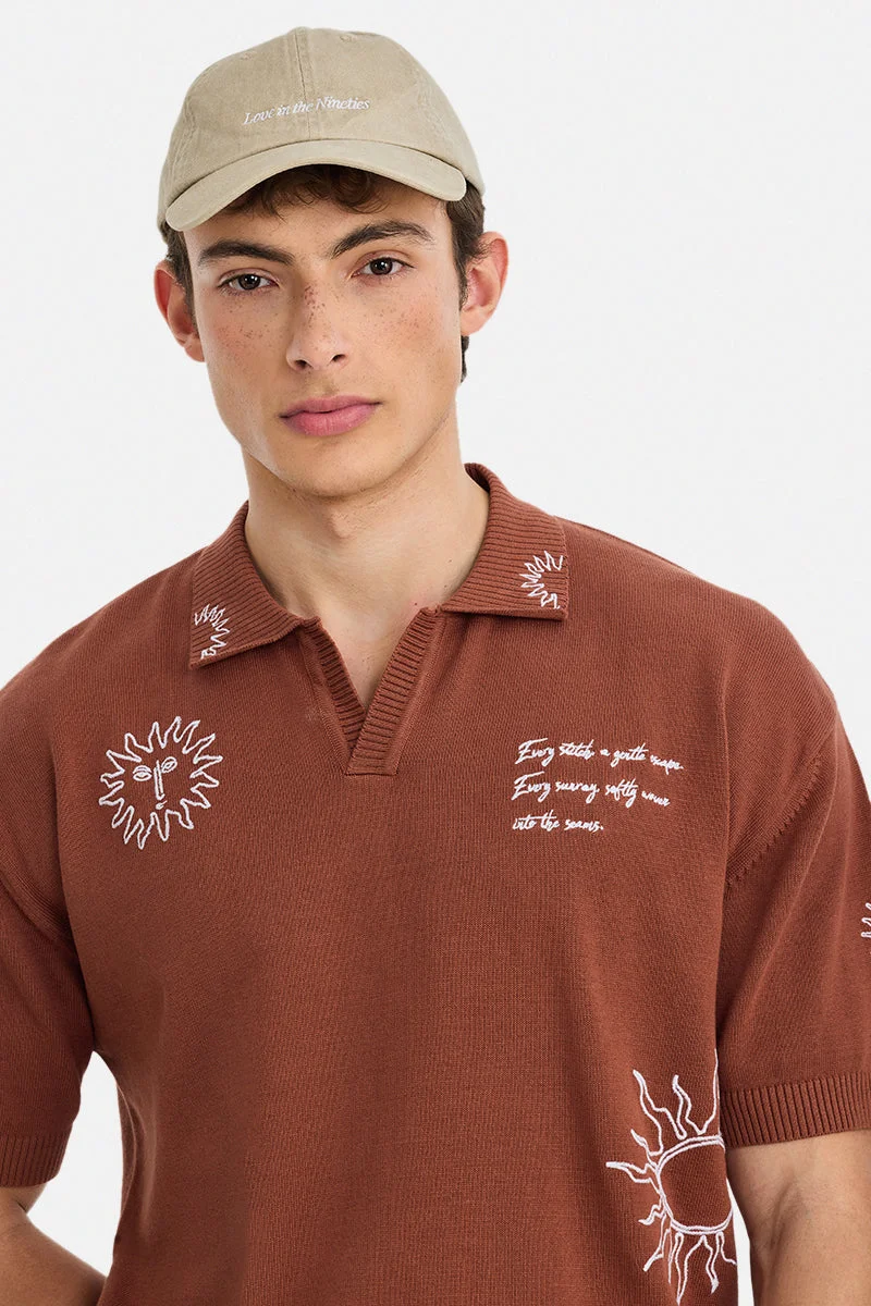 سنيتش Auburn Graphic Half Sleeve Oversized T-Shirt