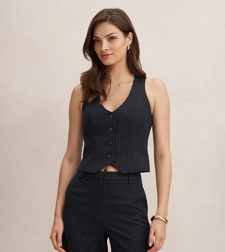Forever New Paloma Pinstripe Tailored Waistcoat