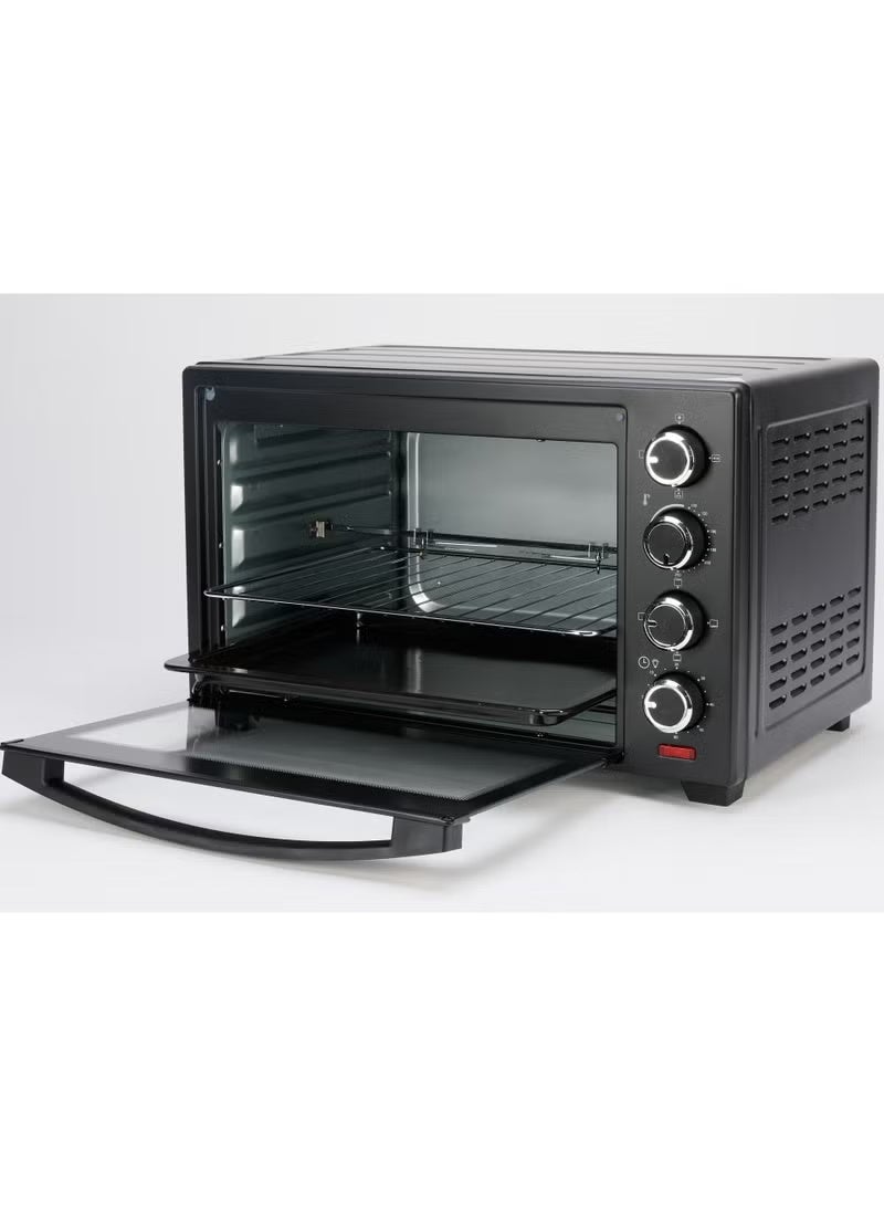 DOMEA 40L Electric Toaster Oven | Rotisserie & Convection, 1600W Power, Adjustable Temperature 100–250°C, 60-Minute Timer, Black - Image 2