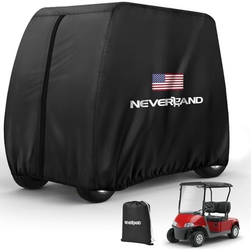 NEVERLAND Golf Cart Cover 4 Passenger - 420D Waterproof Golf Cart Covers Extended Roof Compatible with EZ GO Club Car Yamaha Golf Carts, Outdoor Dustproof 4 Seat Club Car Cover (Up to 112 Inch) - Image 1