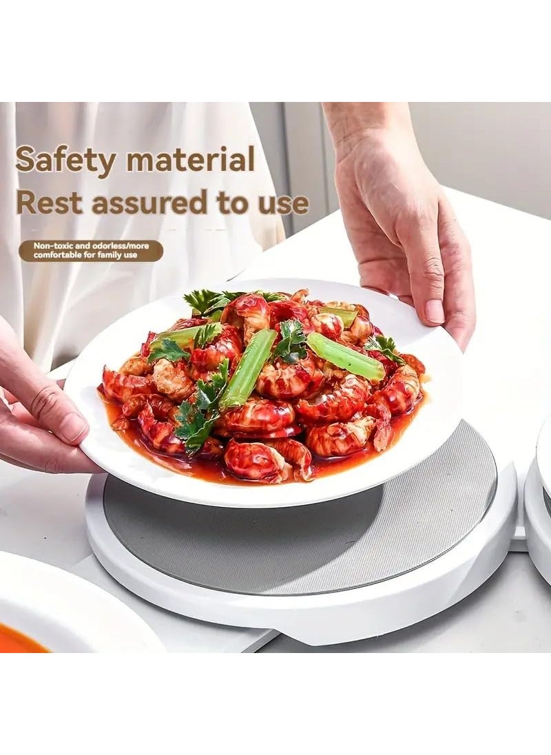 KRLZ KRLZ Tabletop Rotating Serving Tray Lazy Susan for Dining TableTurntable Tray Expandable for Rectangular Oblong Tables Kitchen Dining Tables 360 Rotation Multifunctional Reusable Portable  - Image 3