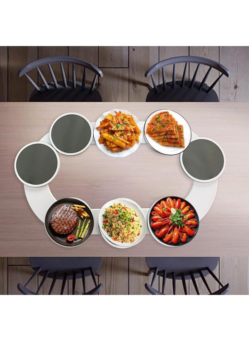 KRLZ KRLZ Tabletop Rotating Serving Tray Lazy Susan for Dining TableTurntable Tray Expandable for Rectangular Oblong Tables Kitchen Dining Tables 360 Rotation Multifunctional Reusable Portable  - Image 1