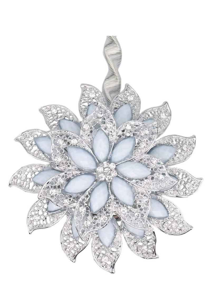 Magnetic Curtain Tiebacks, Decorative Crystal Flower Shape Holdbacks, 1PC Window Curtain Holder Buckle Hooks for Sheer and Blackout Drapes, Elegant Home Decor Accessories - Image 4