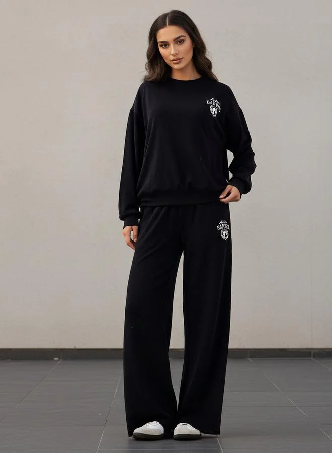 SP Characters Oversized Sweatshirt with Barbie Embroidery Detail