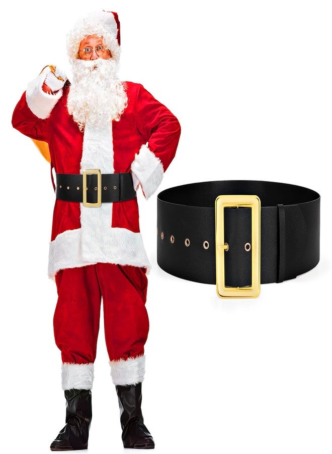 WERFORU Santa Claus Belt Christmas Costume Black Pirate Wide Belt for Adults Men and Women - Image 1