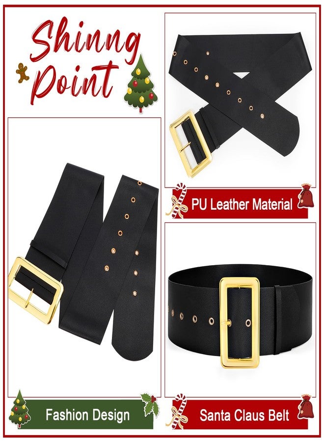 WERFORU Santa Claus Belt Christmas Costume Black Pirate Wide Belt for Adults Men and Women - Image 3