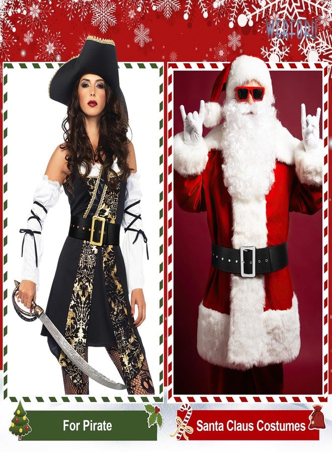 WERFORU Santa Claus Belt Christmas Costume Black Pirate Wide Belt for Adults Men and Women - Image 4