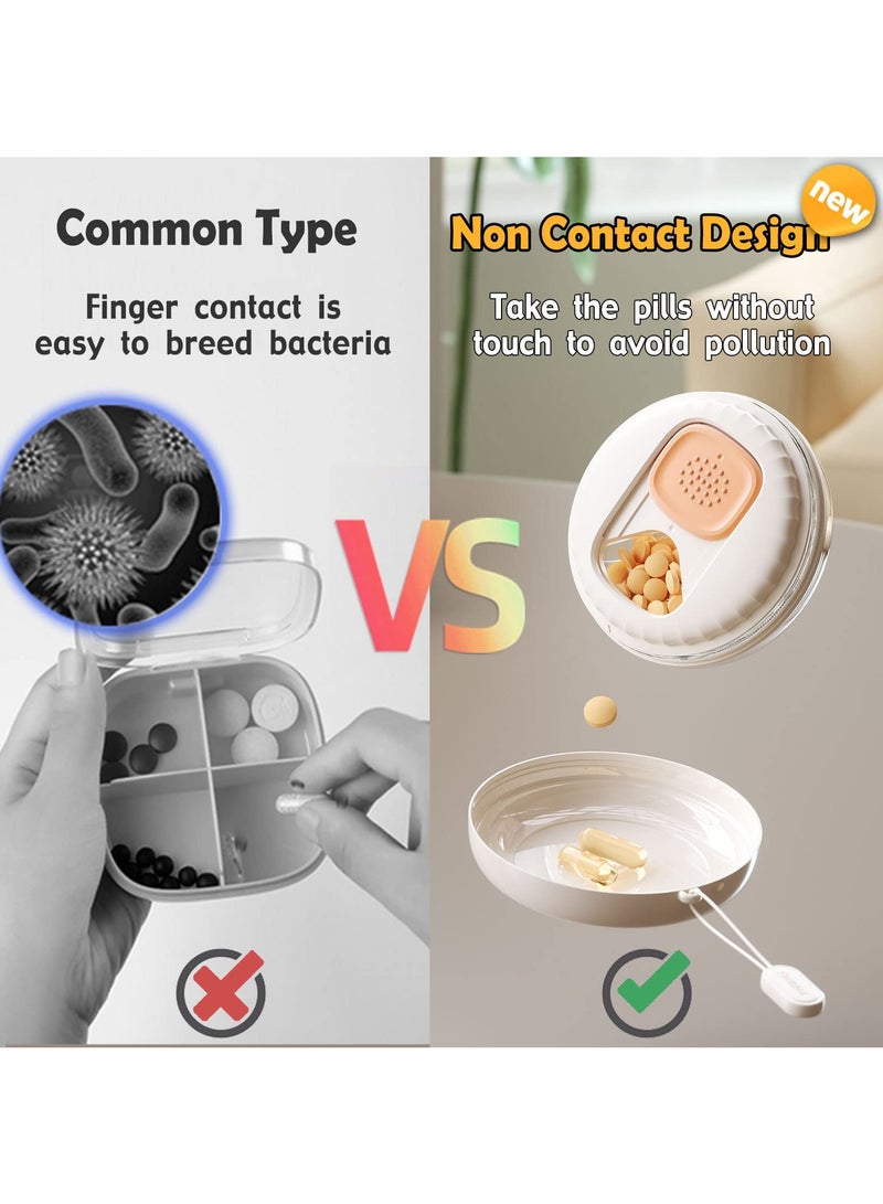 SYOSI Portable Pill Organizer, Daily Pill Organizer Box, Waterproof Dustproof Travel Pill Organizer Case with 4 Compartment, Compact Pill Holder for Vitamins, Fish Oil, Supplements and Medication - Image 2