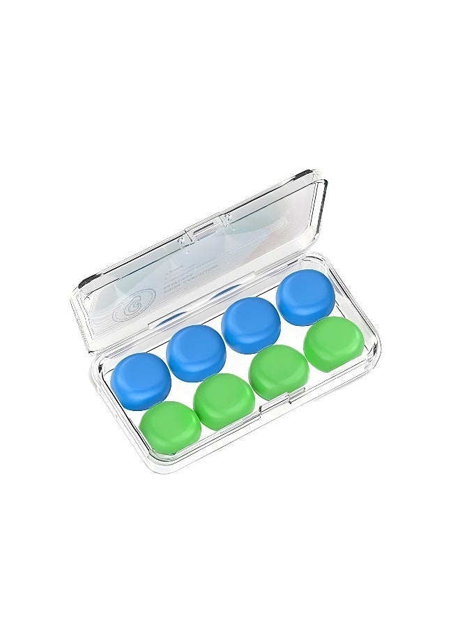 Comfortable Reusable Silicone Ear Plugs 8 Pairs Noise Blocking for Sleep Snoring Waterproof for Swimming Bathing Molded Fit for All Ears - Image 3