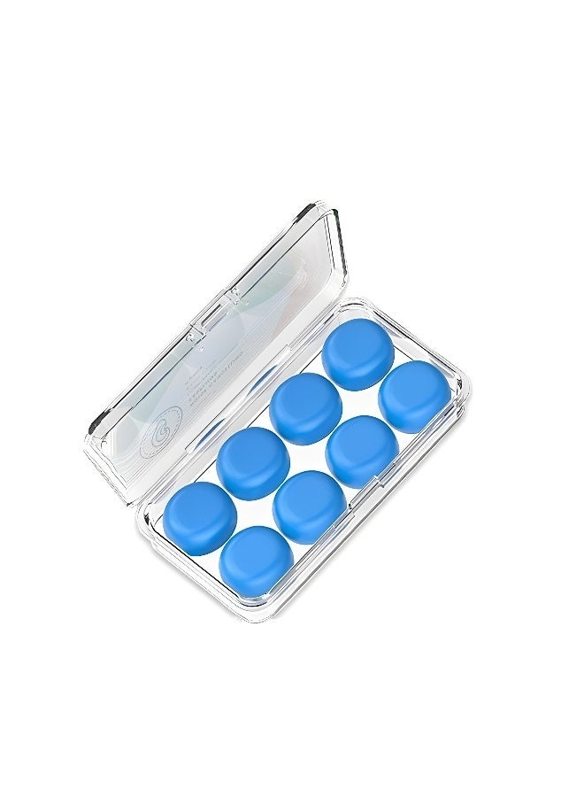 Comfortable Reusable Silicone Ear Plugs 8 Pairs Noise Blocking for Sleep Snoring Waterproof for Swimming Bathing Molded Fit for All Ears - Image 1