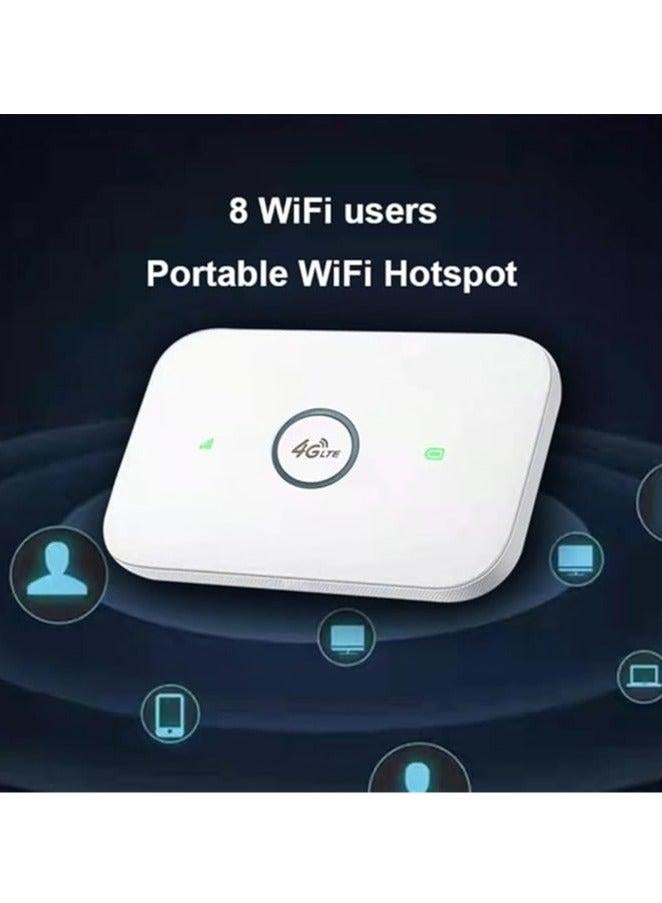 عام جهاز توجيه 4G لاسلكي باللون الأبيض، مصنوع من مادة ABS، مودم لاسلكي مع واي فاي، يدعم بطاقة SIM، محمول ويعمل كنقطة اتصال ساخنة بثمانية مستخدمين واي فاي. - Image 2