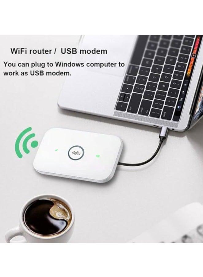 عام جهاز توجيه 4G لاسلكي باللون الأبيض، مصنوع من مادة ABS، مودم لاسلكي مع واي فاي، يدعم بطاقة SIM، محمول ويعمل كنقطة اتصال ساخنة بثمانية مستخدمين واي فاي. - Image 4