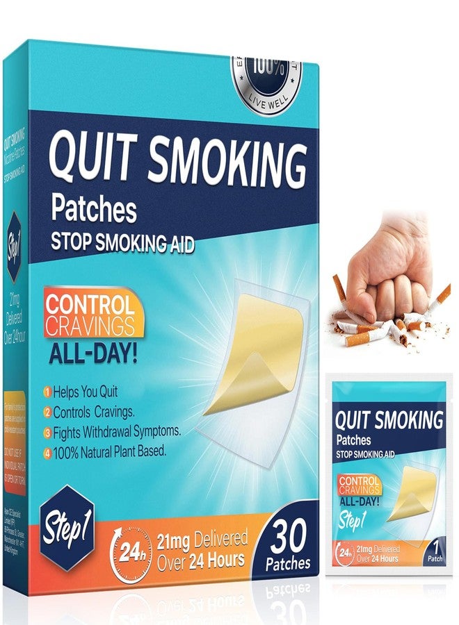 Veakoo Quit Smoking Patches Step 1, 21mg Stop Smoking Aid, Transdermal System Patch, 30 Count, Quit Smoking Stickers Easy to Use - Image 1