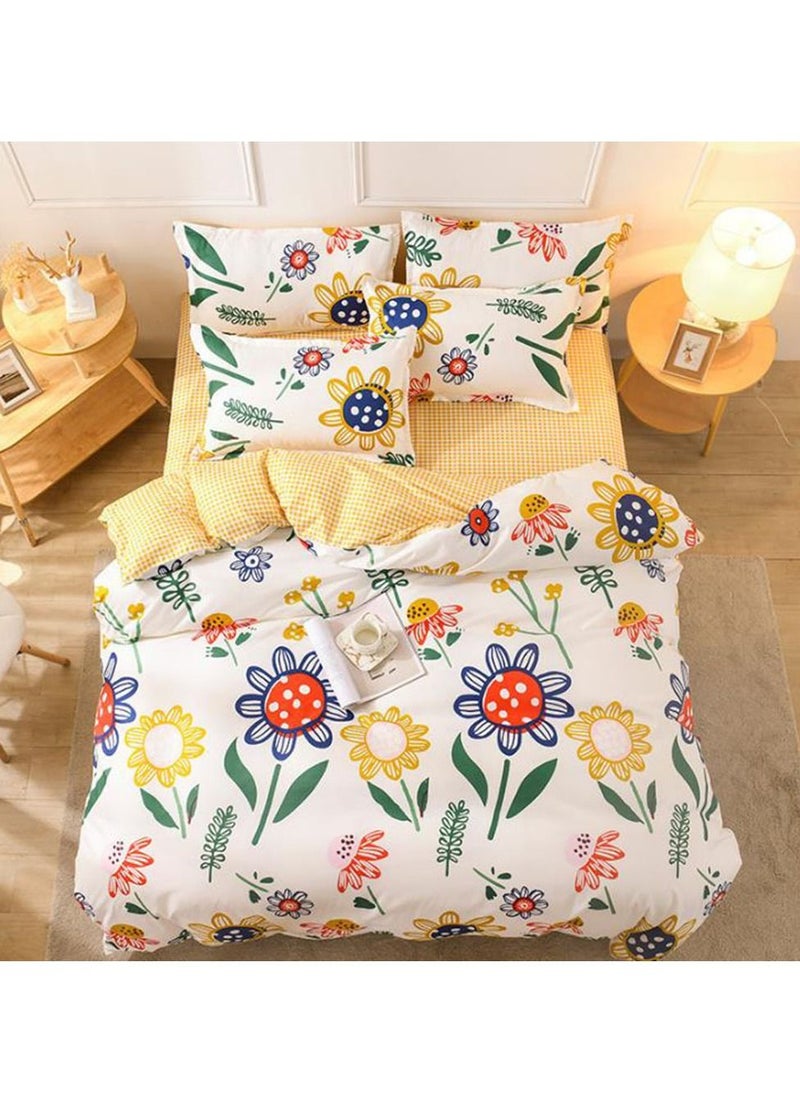 Arabest - 4-Piece Sunflower Bedding Set Cotton  Queen Size 200 * 230 - Image 1