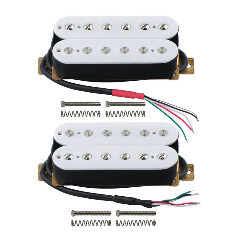 FLEOR Electric Guitar Humbucker Pickups Ceramic Double Coil Guitar Bridge Pickup & Neck Pickups Set-White - Image 1