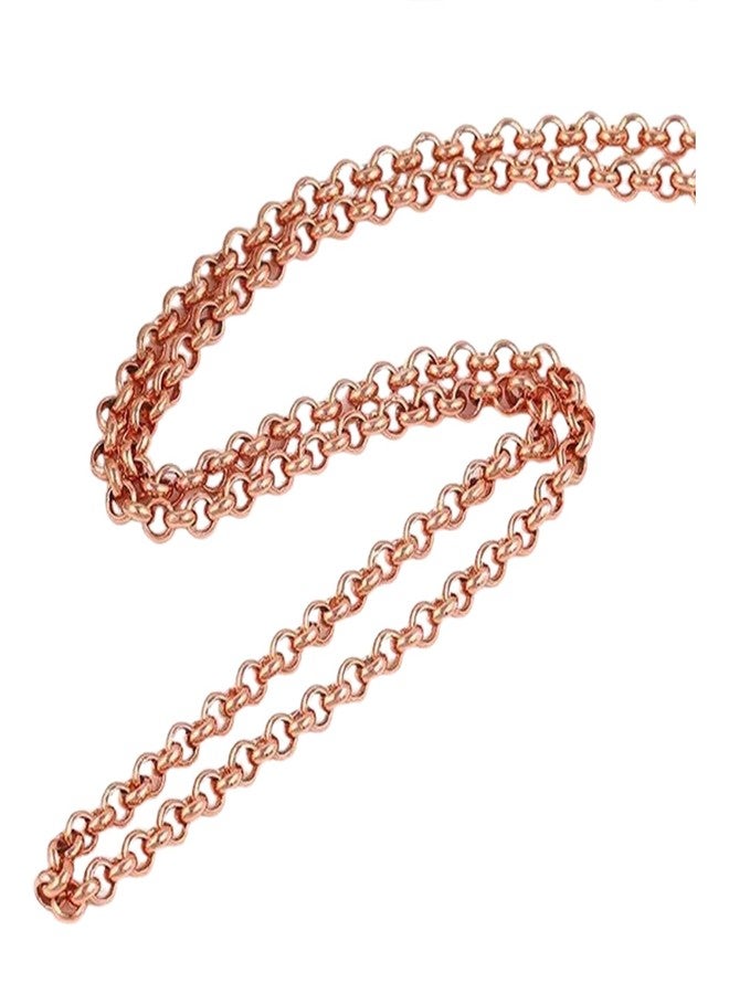 Ervio Pure Copper Chain for Men Women Boys Girls | Stylish Copper Necklace for Casual Office Street Style | Lightweight Unisex Metal Chain Jewelry | Fashion Neckchain for Men & Women - Image 3