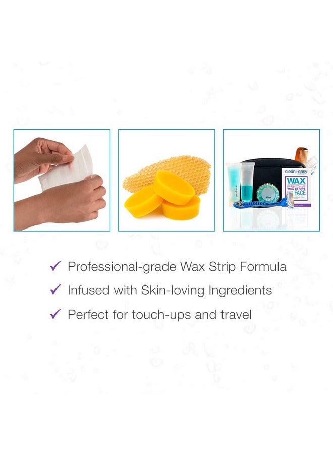Clean + Easy Ready- To- Use Wax Strips For Facial Waxing, No Heating Required, Great For Unsightly Hair Removal Touch-Ups, 12 Ct.  - Image 3