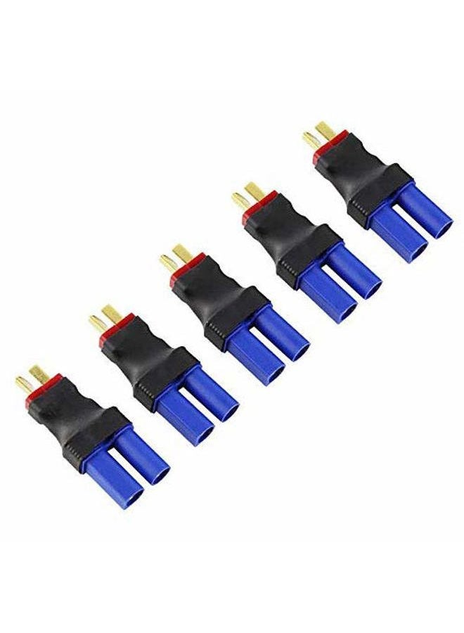FLY RC 5Packs Deans T Plug Male Connector to EC5 Female No Wire Adapter for RC Lipo Battery - Image 1