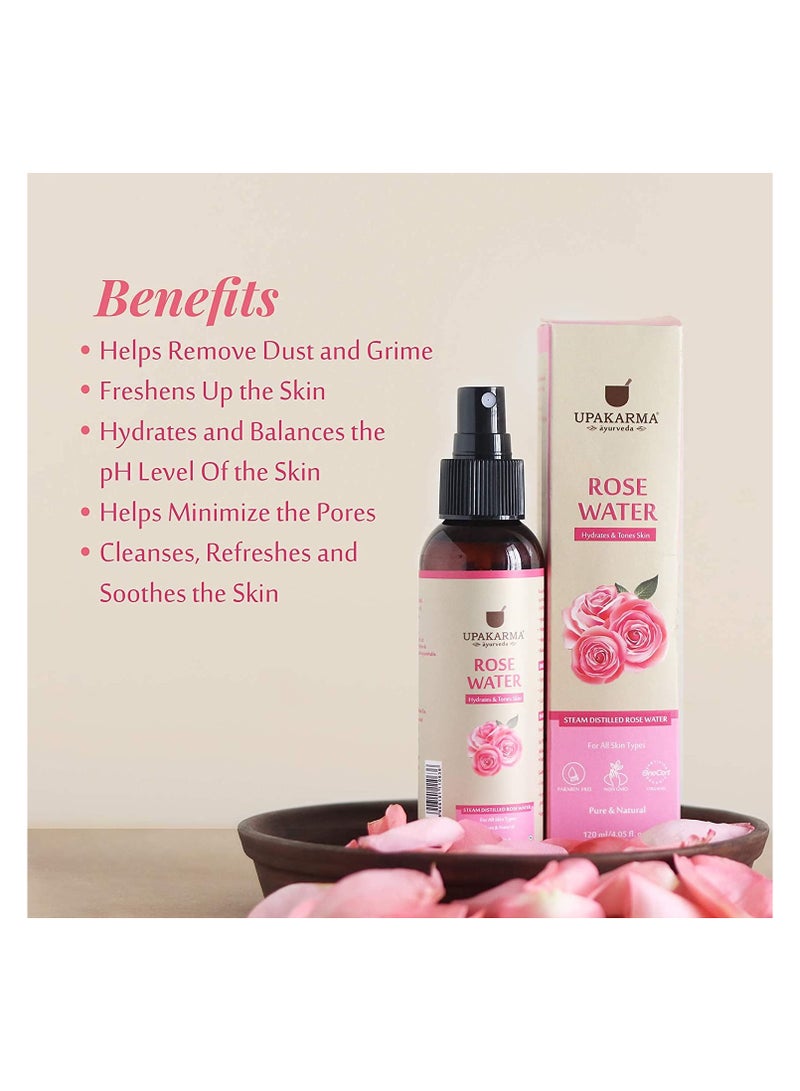 UPAKARMA Ayurveda Premium, Pure And Natural Rose Water Spray For Face, Gulab Jal, 120 Ml- Pack Of 1 - Image 4