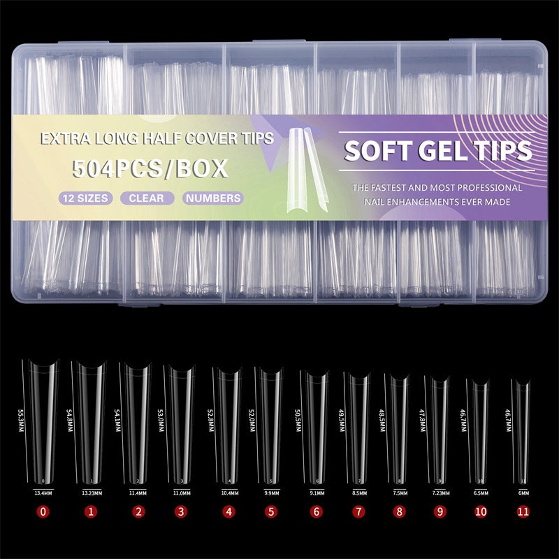 504 Pieces Of Super Long Transparent Nail Tips - Image 1