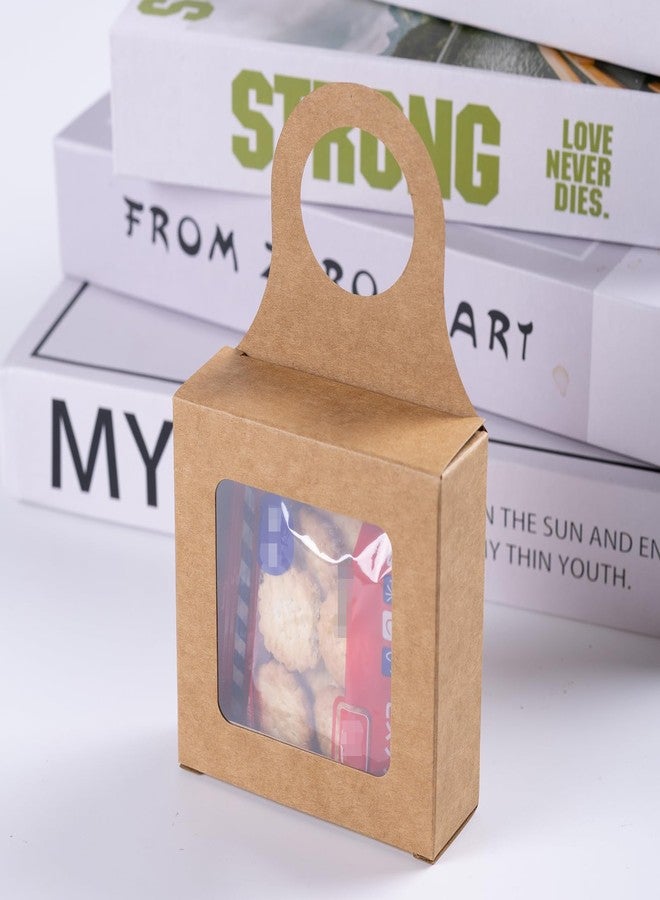 Pocoxll 25 Pcs Kraft Paper Wine Bottle Box with Visible Window, Foldable Gift Boxes, Wine Bottle Hanging Boxes for Wedding Festival Party Birthday(Style1) - Image 4