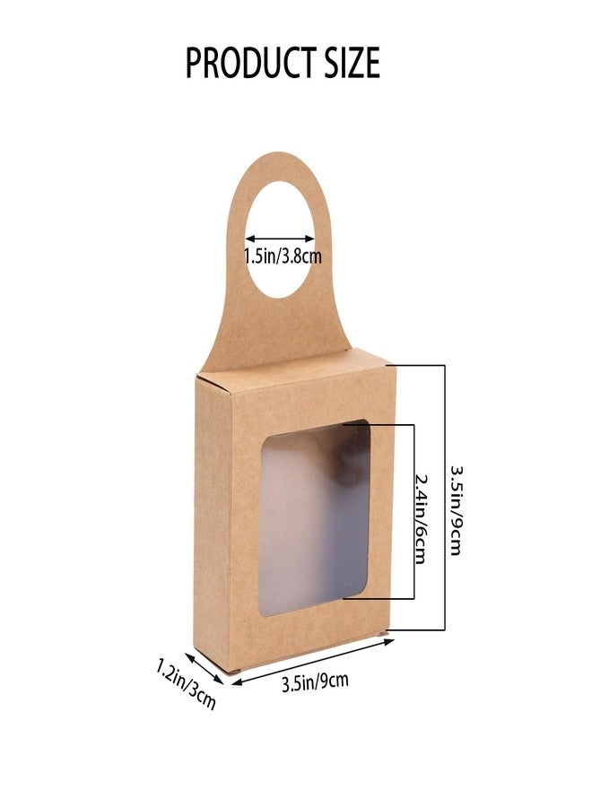 Pocoxll 25 Pcs Kraft Paper Wine Bottle Box with Visible Window, Foldable Gift Boxes, Wine Bottle Hanging Boxes for Wedding Festival Party Birthday(Style1) - Image 2