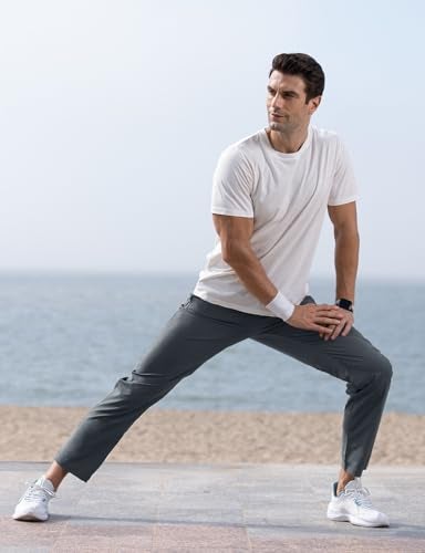 TBMPOY Men's Workout Pants Lightweight Hiking Pant Track Running Casual Sweatpants with Pockets Cool Grey M - Image 3