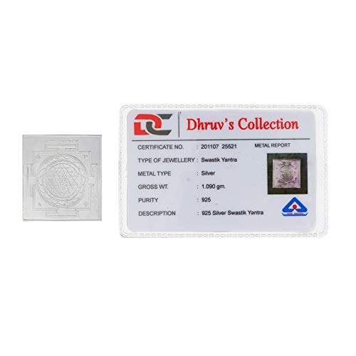 DHRUVS COLLECTION 925 Pure Silver Shree Yantra Hindu Vedic Symbol for Wealth & Prosperity - 1 Gram - Image 4