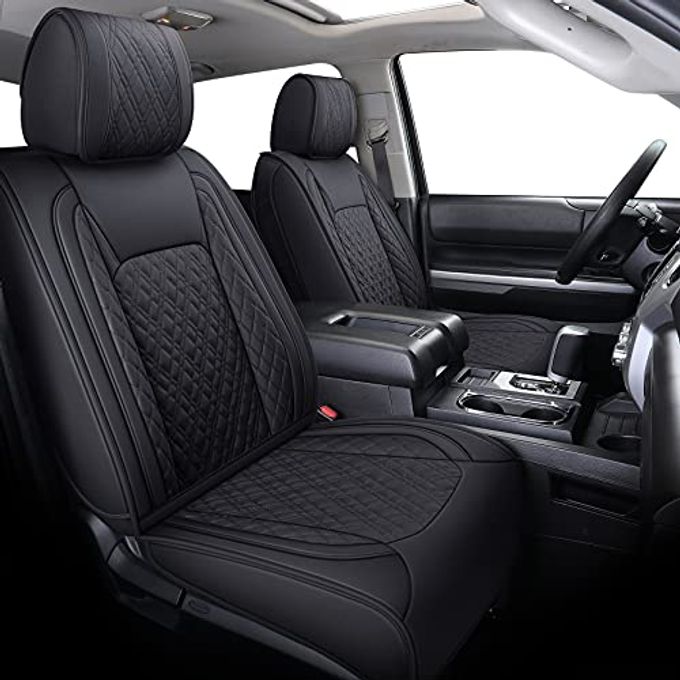 Aierxuan Toyota Tundra Seat Covers Full Set Custom Fit 2008-2024 Crewmax Cab Double Cab Pickup Truck Waterproof Leather Tundrasine Concept Limited Platinum 1794 Edition Car Cushions Black - Image 4
