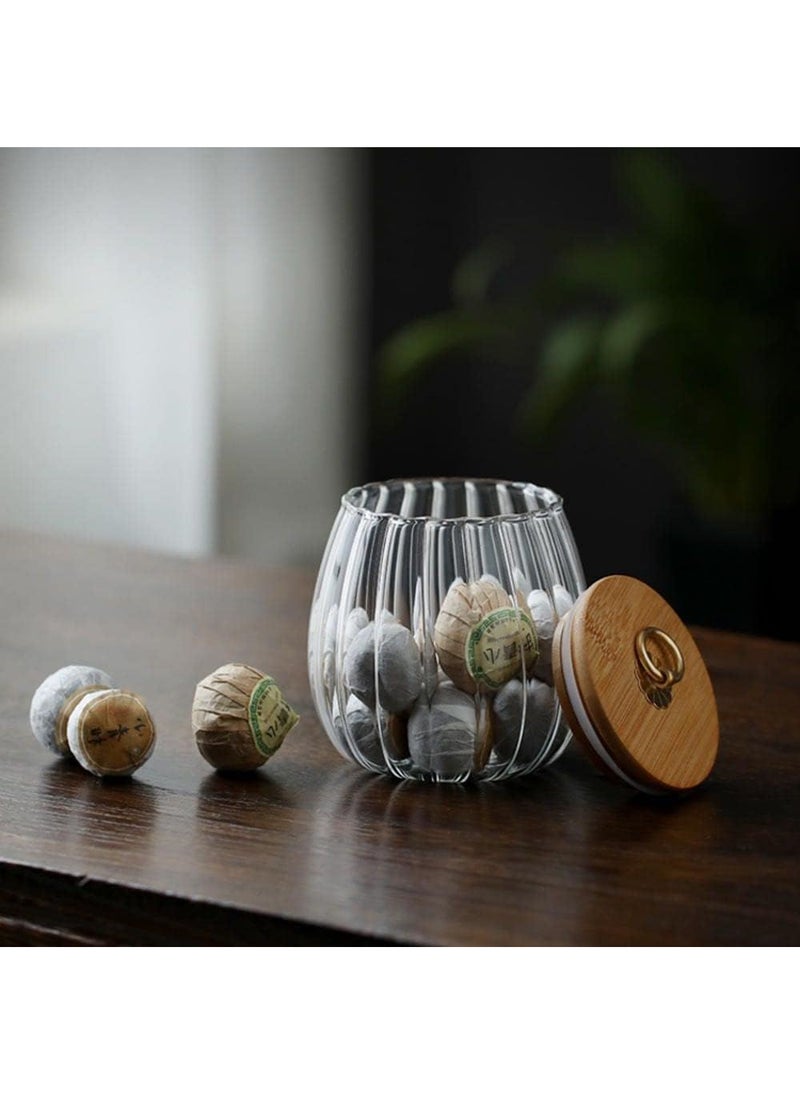 Homesmiths Homesmiths Borosilicate Glass Storage Jar with Airtight Bamboo Lid and Metal Handle, Oval Shape, 700ml – Durable and Stylish Kitchen Storage Solution - Image 2