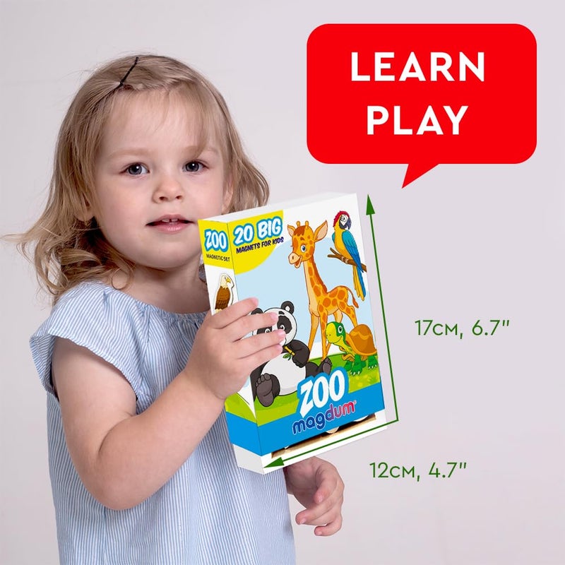 MAGDUM ZOO animal magnets for kids -real LARGE fridge magnets for toddlers- Magnetic EDUcational toys baby 3 year old baby LEARNing magnets for kids- Kid magnets Magnetic THEATRE-jungle animal magnets - Image 2