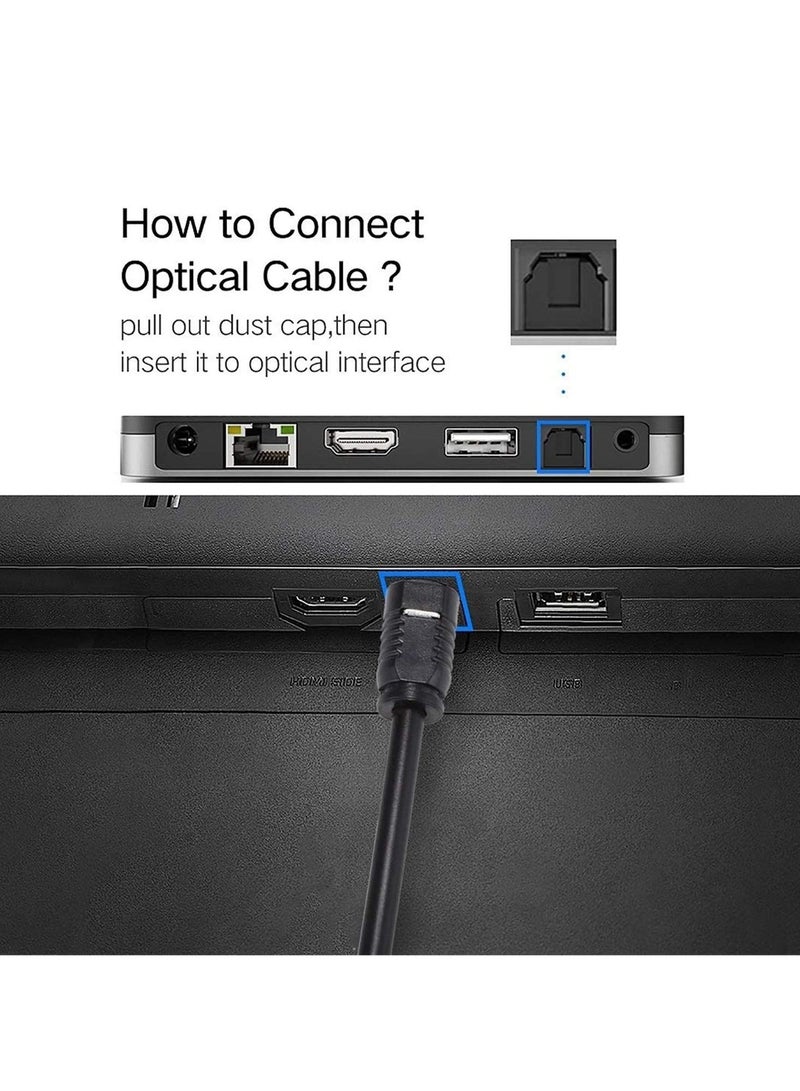 Digital Optical Audio Cable Toslink to Mini Toslink 3.5mm Gold Plated Heavy Duty PVC Jacket for Soundbar Mini TV Box DVD CD Game Console Noise-Free High Fidelity Sound 1m - Image 4