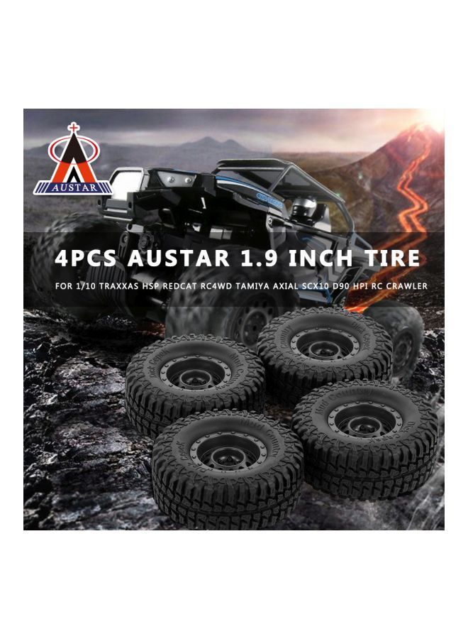 NIBEMINENT 4-Piece Tyre With Wheel For 1/10 RC Car Traxxas HSP Redcat RC4WD 1.9inch - Image 2