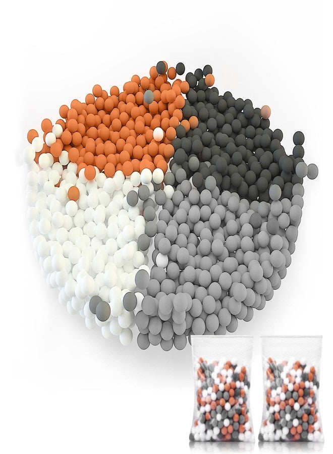 Cobbe 2 Packs Replacement Shower Head Beads，90g Shower Filter Stone Beads，Mineral Stone Balls for Water Filtration，for Filtered Shower Head (Orange Gray White) - Image 1