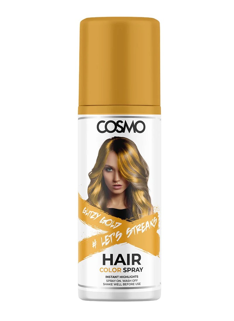 COSMO Cosmo Glitzy Gold Hair Color Spray 100Ml 