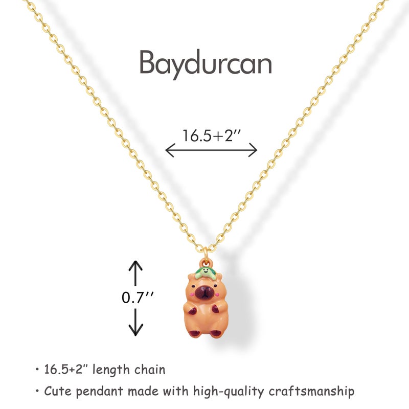 Baydurcan Capybara Necklace Gifts for Women Cute Capybara Stuff Cute Necklace Women - Image 2