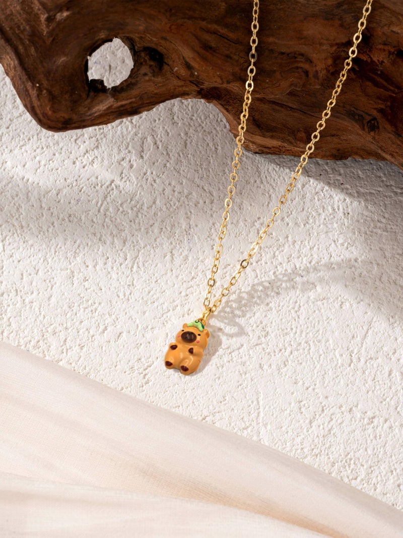 Baydurcan Capybara Necklace Gifts for Women Cute Capybara Stuff Cute Necklace Women - Image 4