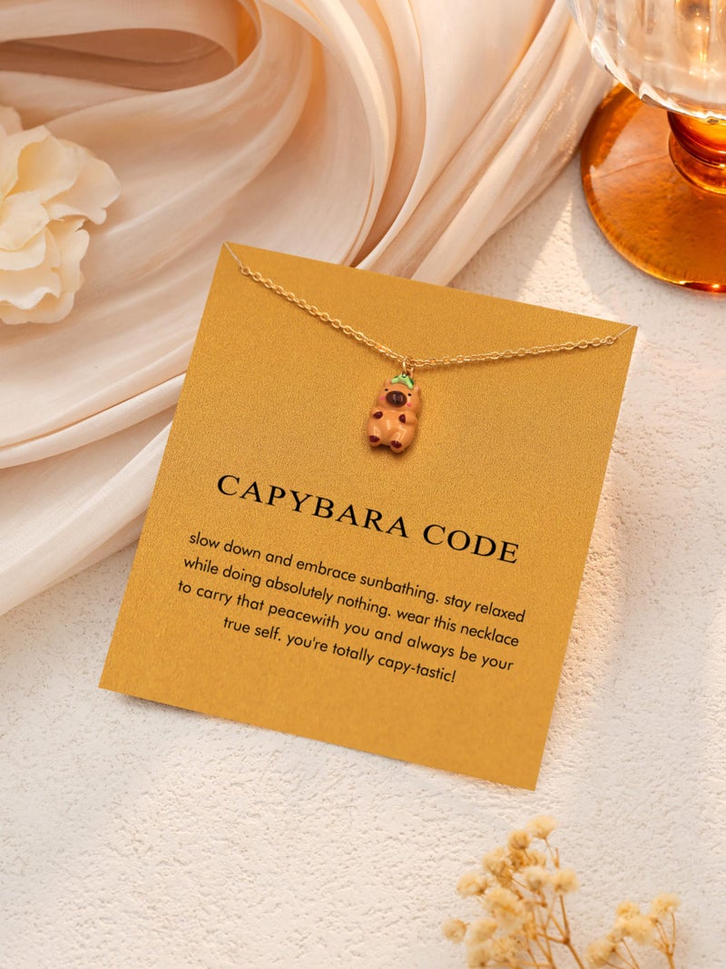Baydurcan Capybara Necklace Gifts for Women Cute Capybara Stuff Cute Necklace Women - Image 3