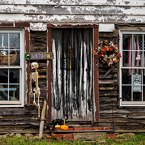 Watayo 3 Pcs Halloween Black Doorway Curtain- 65 x 39 Inch Creepy Gauze for Door Curtain Decorations- Scary Spooky Cloth for Halloween Party Haunted House Entrance Decor - Image 4