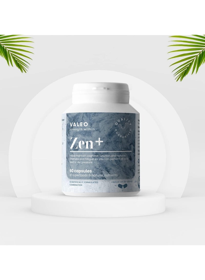 VALEO Zen+ | Magnesium + L’theanine + Organic Saffron + B6 | Potent formula for stress relief & relaxation | 60 Vegan Capsules | Non-GMO, Gluten-free Supplement, Pack of 2 - Image 2